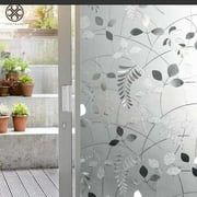 Luxtrada Window Privacy Film Rainbow Window Clings 3D Decorative Window Vinyl Stained Glass Window Decals Static Cling Window Sticker Non-Adhesive for Home Kitchen Bathroom Office Leaf