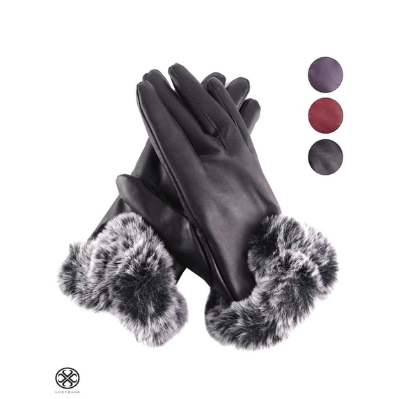 Luxtrada Winter Gloves Touchscreen Warm Thermal Soft Lining Elastic Cuff Texting Anti-Slip for Women (Black)