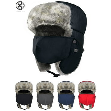 Luxtrada Winter Hats for Men and Women Trooper Hunting Hat Ushanka Hat Ski Hat with Ear Flaps Windproof Waterproof Warm Hat (Black )