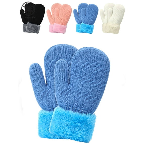 Luxtrada Winter Mittens Gloves for Baby Kids Toddler Newborn Infant, Unisex Cute Warm Fleece Lined Thick Thermal Gloves for Boys Girls (0 months-36 months)