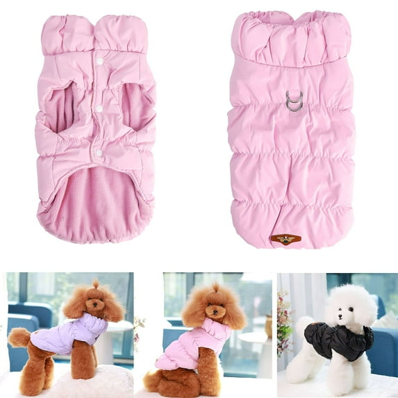 Luxtrada Winter Warm Dog Coat Vest Jacket Vest Dog Sweater Waterproof Pet Clothes for Small Medium Dogs (Pink,M)