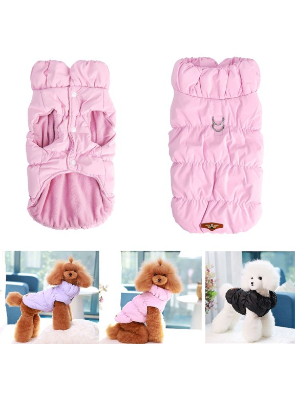 Winter Warm Dog Coat Vest Jacket Vest Dog Sweater Waterproof Pet Clothes for Small Medium Dogs (Pink,S)