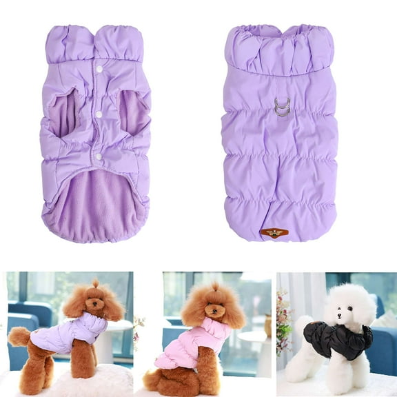 Luxtrada Winter Warm Dog Coat Vest Jacket Vest Dog Sweater Waterproof Pet Clothes for Small Medium Dogs (Purple,S)