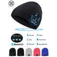 thumbnail image 1 of Luxtrada Wireless Bluetooth Music Smart Hat Cap Warm Beanie With Headphone Earphone Headset Mic (Blue), 1 of 9