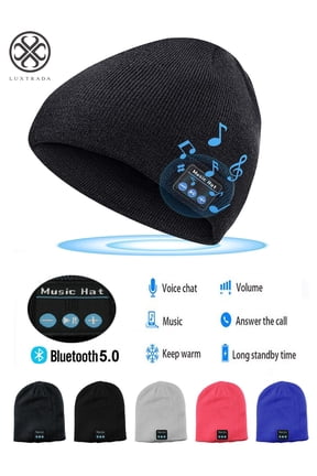 Wireless Bluetooth Music Smart Hat Cap Warm Beanie With Headphone Earphone Headset Mic (Light gray)