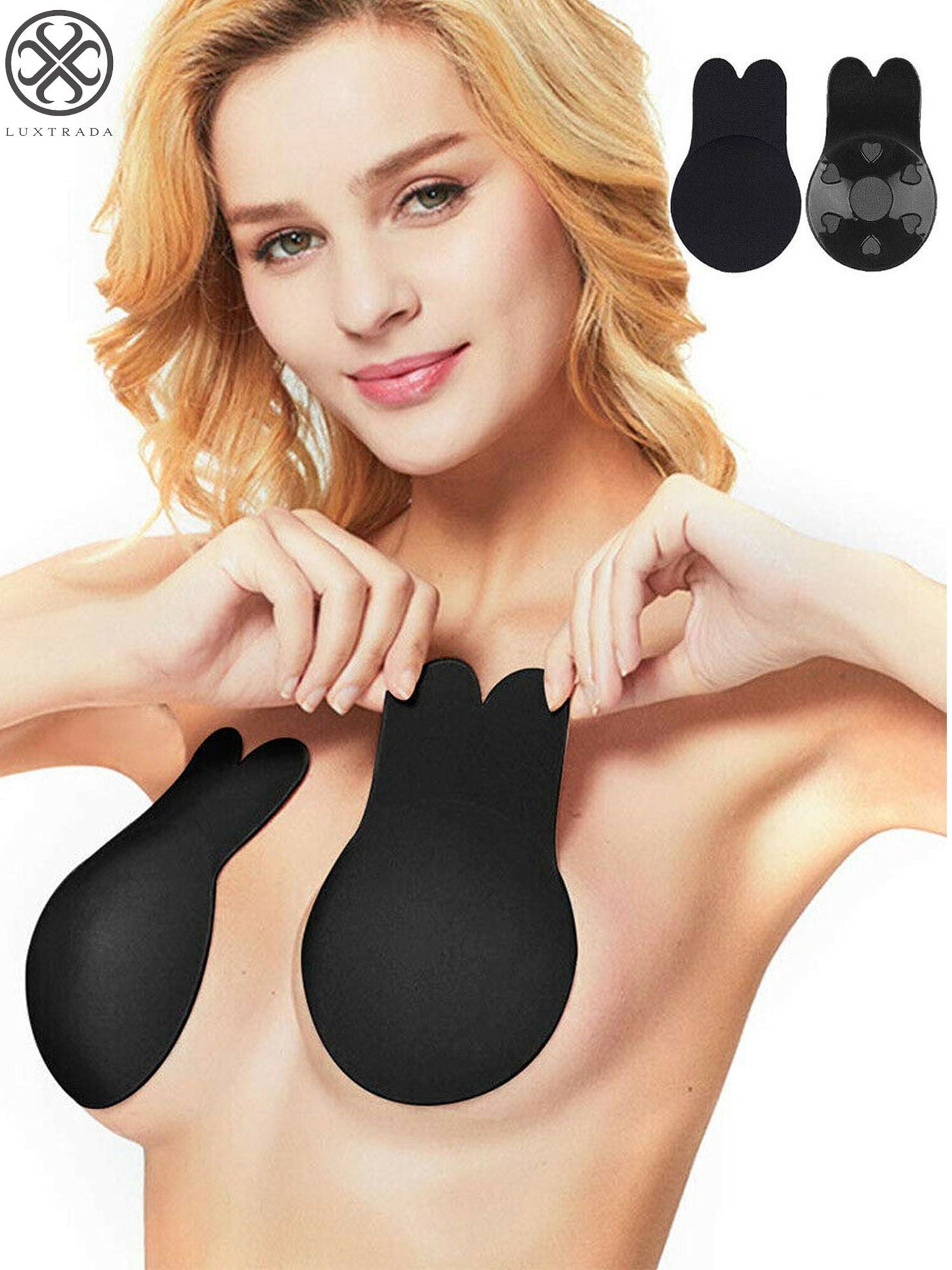 2 Pairs Rabbit Sticky Adhesive Backless Bra Push up Women Small Large  Breasts