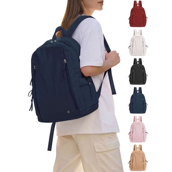 Luxtrada Women Backpack Purse 20L Nylon Anti-theft Fashion Casual Lightweight Travel Shoulder Bag Daypack (Navy)