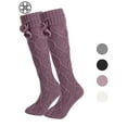 thumbnail image 1 of Luxtrada Women Cable Knit Extra Long Boot Socks Over Knee Thigh High School Stocking Warm, 1 of 9