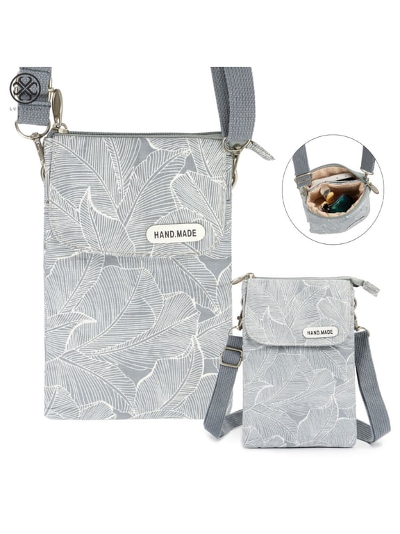 Women Canvas Small Cross-body Cell Phone Case Shoulder Bag Purse Pouch Handbag Wallet with Shoulder Strap For Women Girl