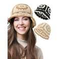 thumbnail image 1 of Luxtrada Women Crochet Bucket Hat Cute Flower Pattern Knitted Fisherman Hat Summer Winter Trendy Outdoor Wide Brim Sun Cap (Beige), 1 of 7