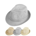 thumbnail image 1 of Luxtrada Women Men Summer Western Cowboy Hat Shapeable Straw Hat Hollowed Out Sun Hat, Cowboy Hat Cap (Gray), 1 of 7