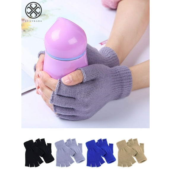 Luxtrada Women Men Winter Warm Knitted Fingerless Half Finger Magic Gloves Knit Mitten