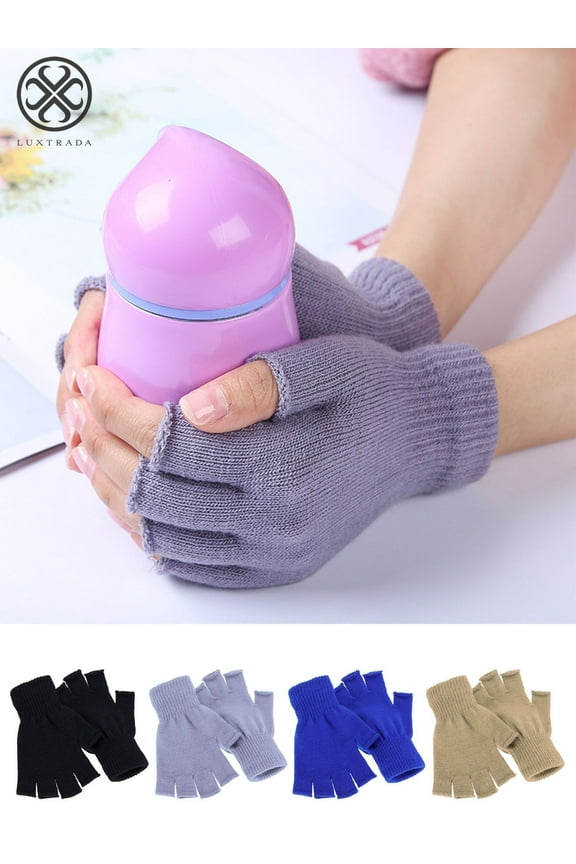 Women Men Winter Warm Knitted Fingerless Half Finger Magic Gloves Knit Mitten