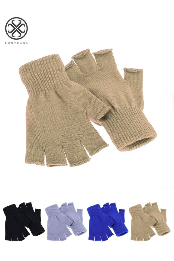 Women Men Winter Warm Knitted Fingerless Half Finger Magic Gloves Knit Mitten