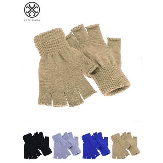 Luxtrada Women Men Winter Warm Knitted Fingerless Half Finger Magic Gloves Knit Mitten