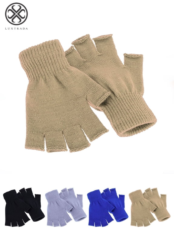 Women Men Winter Warm Knitted Fingerless Half Finger Magic Gloves Knit Mitten