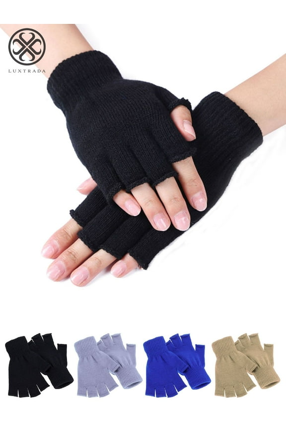 Women Men Winter Warm Knitted Fingerless Half Finger Magic Gloves Knit Mitten