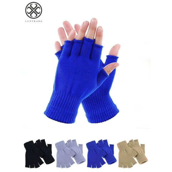 Luxtrada Women Men Winter Warm Knitted Fingerless Half Finger Magic Gloves Knit Mitten