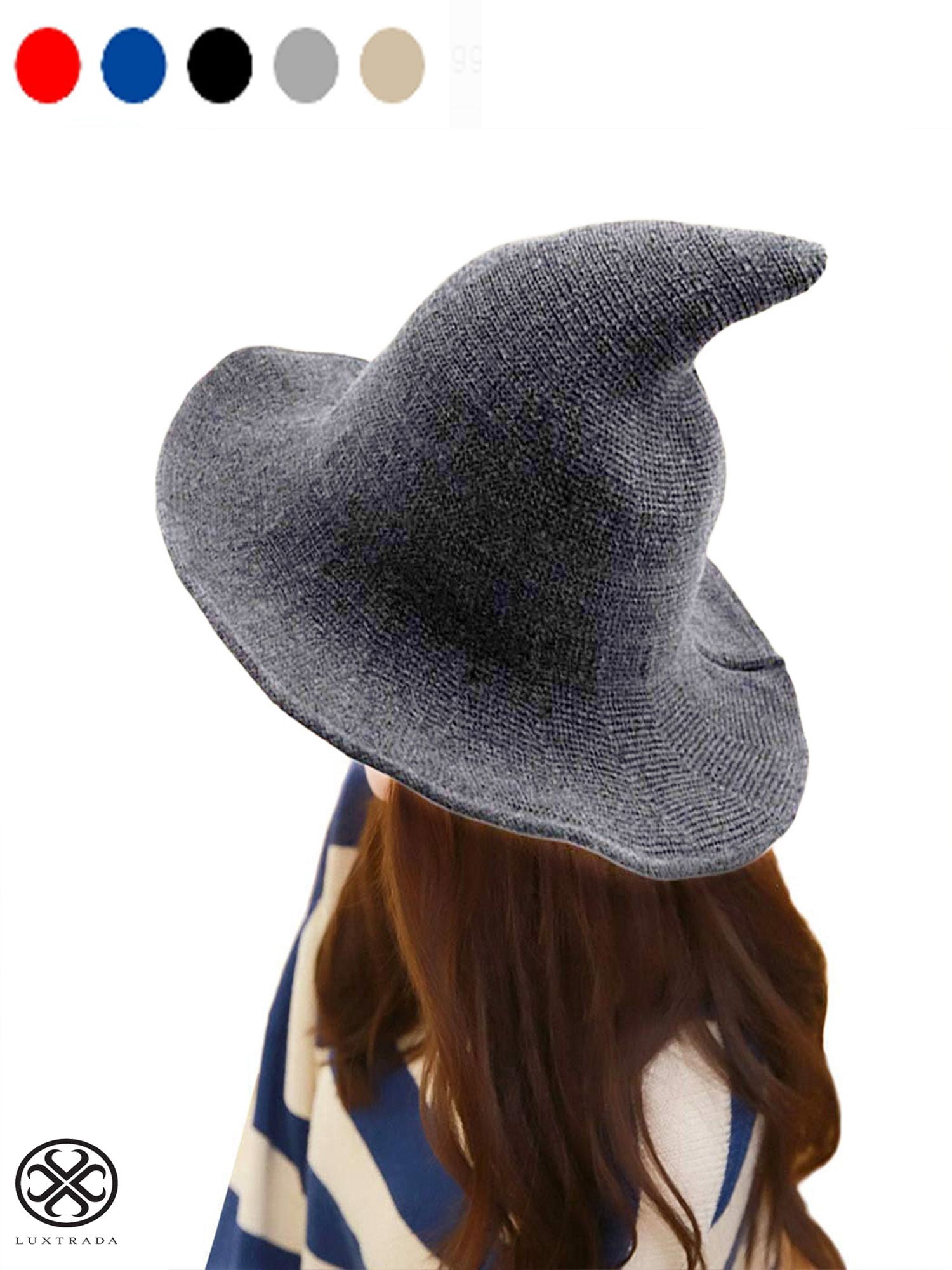 Witch Hat Sheep Wool Knitted Cap Halloween Costume Knit Witch Hat, Witch Beanie, Halloween Hat, Wizard Hat  main image 4