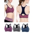 thumbnail image 1 of Luxtrada Women's Adjustable Back Padded Sports Bra Seamless Mesh Racerback Middle Impact, 1 of 9