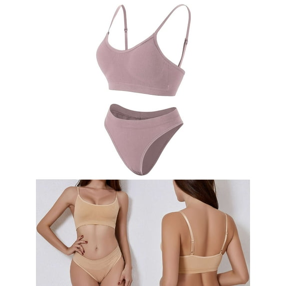 Luxtrada Women's Lingerie for Women 2 Piece Lingerie Set Bra and Panty Sets (Purple,XL)