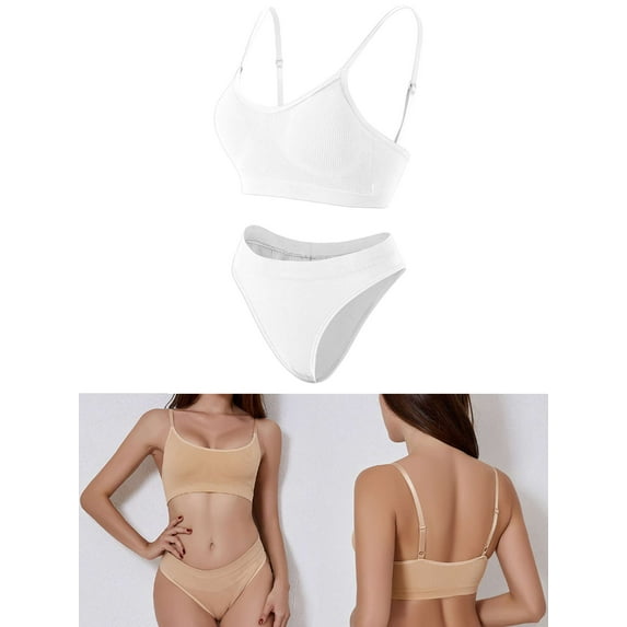 Luxtrada Women's Lingerie for Women 2 Piece Lingerie Set Bra and Panty Sets (White,M)