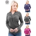thumbnail image 1 of Luxtrada Women's Long Sleeves Cross Wrapped Neckline Top Tee Shirt Blouse Casual Top, 1 of 8