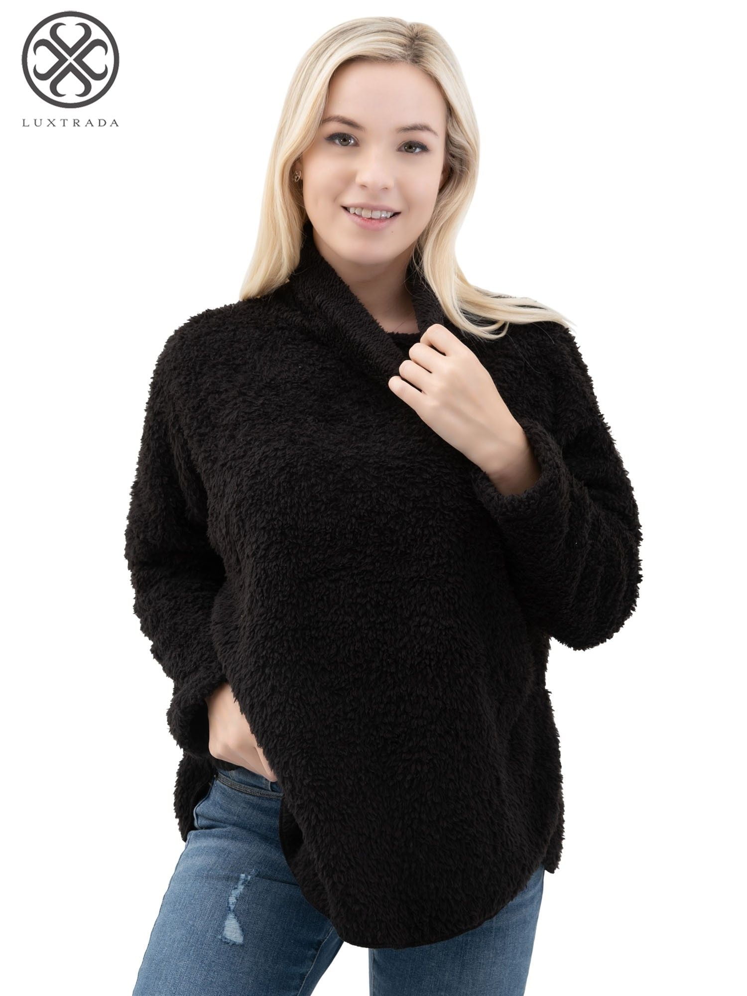 Women's Fleece-Lined Turtleneck Knit Sweater