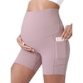 thumbnail image 1 of Luxtrada Women's Maternity Yoga Shorts Pregnancy Athletic Leggings Pants Comfort Gym Booty Yoga Pants with Pockets, 1 of 6