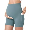 thumbnail image 1 of Luxtrada Women's Maternity Yoga Shorts Pregnancy Athletic Leggings Pants Comfort Gym Booty Yoga Pants with Pockets, 1 of 6