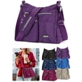 thumbnail image 1 of Luxtrada Women's Nylon Lightweight Water Resistant Crossbody Bag, Purple, 1 of 9