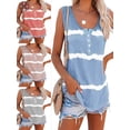 thumbnail image 1 of Luxtrada Women's Tie Dye Vest Plus Size Tank Tops Summer Sleeveless Shirts Loose Blouse Blue,2XL, 1 of 12