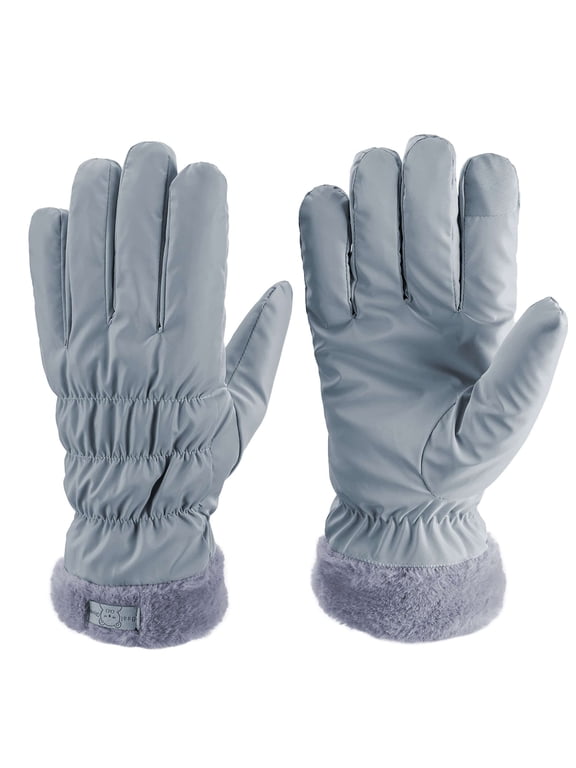 Women's Touchscreen Winter Ski Gloves Warm Water-Proof Gloves Bike Riding Skiing Hiking Motorcycle Outdoor Activity Gloves (Gray)
