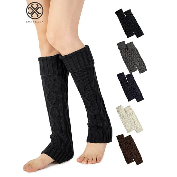Luxtrada Women's Winter Warm Knitted Leg Warmers High Stockings Long Socks Leggings