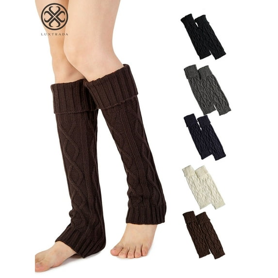 Luxtrada Women's Winter Warm Knitted Leg Warmers High Stockings Long Socks Leggings