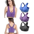thumbnail image 1 of Luxtrada Women's Yoga Sports Bras Training Stretch Tank Top High Impact Padded Bra Front Zipper Closure, 1 of 9