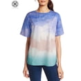 thumbnail image 1 of Luxtrada Womens Summer Short Sleeve Gradient Plus Size Casual Beach T Shirt Tops Blouse Tunic T-Shirt Loose Tunic T-Shirt M-3XL, 1 of 6