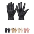 thumbnail image 1 of Luxtrada Womens Touch Screen Gloves Leather Phone Texting Glove Thermal Warm For Winter (Black), 1 of 10