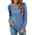 thumbnail image 1 of Luxtrada Womens Tunic Tops for Leggings Square Neck Puff Sleeve Shirts Casual Fall Sweatshirts (Blue,2XL）, 1 of 10
