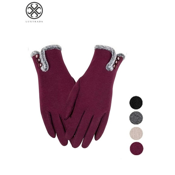 Luxtrada Womens Winter Warm Gloves With Sensitive Touch Screen Texting Fingers, Fleece Lined Windproof Gloves