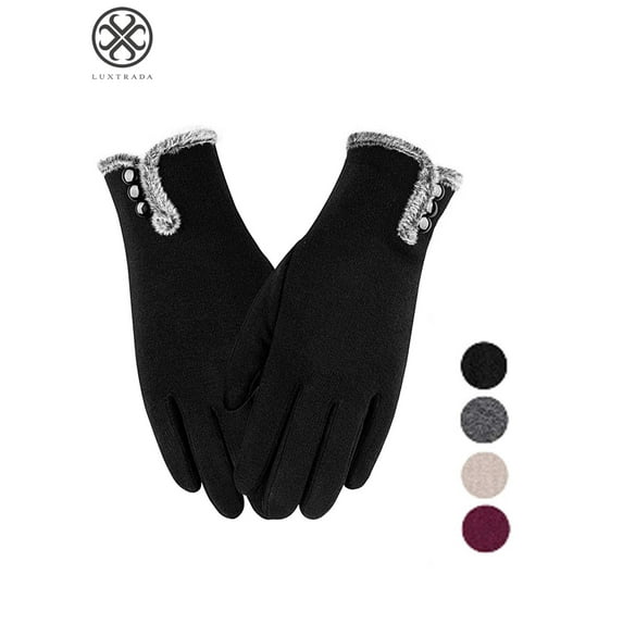 Luxtrada Womens Winter Warm Gloves With Sensitive Touch Screen Texting Fingers, Fleece Lined Windproof Gloves