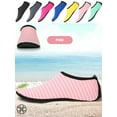 thumbnail image 1 of Luxtrada Womens and Mens Water Shoes Quick-Dry Aqua Strip Socks Barefoot Beach Socks for Outdoor Beach Swim Surf Yoga Exercise "Pink, XL", 1 of 8