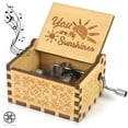 thumbnail image 1 of Luxtrada You are My Sunshine Music Box Wood Personalizable Music Box, Laser Engraved Vintage Wooden Sunshine Musical Box Gifts for Birthday/Christmas (Khaki), 1 of 7