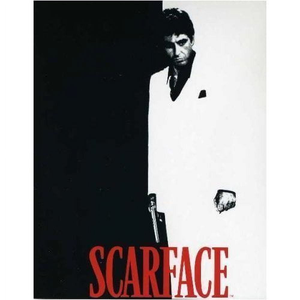 Luxuary Plush Black White Red Scarface Tony Montana Blanket Throw Queen