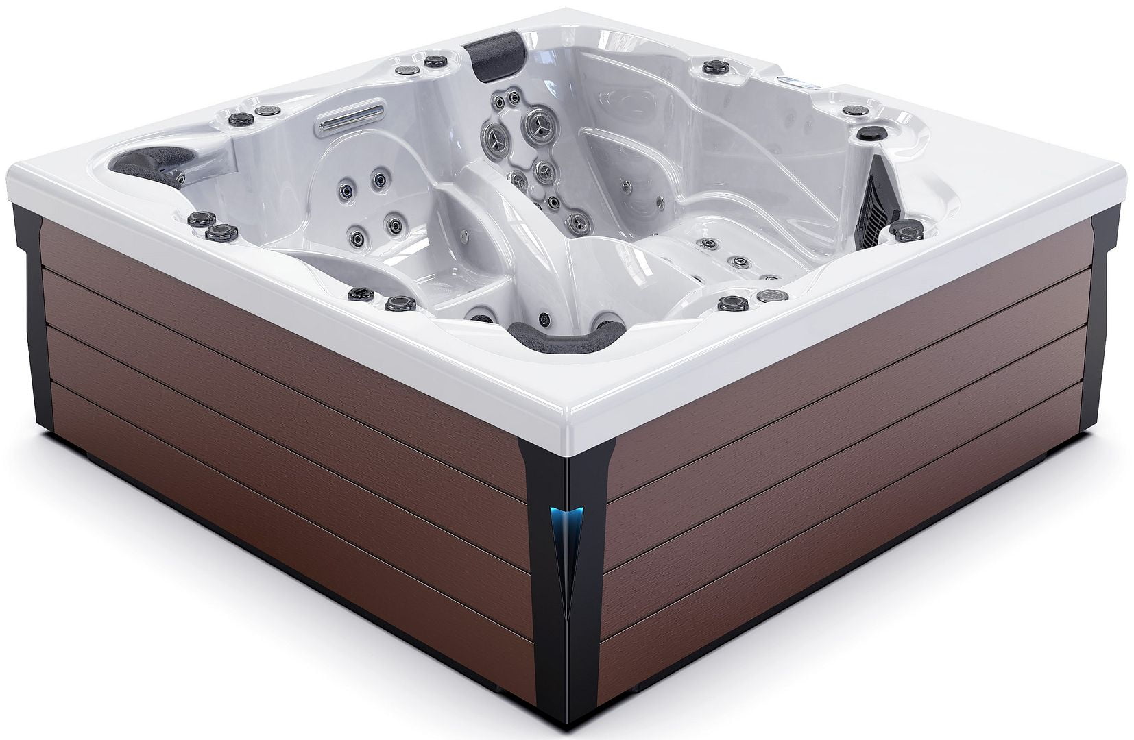 Luxuria Spas Legacy 6 Person 88 Jet 3 Pump Lounger Hot Tub With Bluetooth Speakers And Ozonator