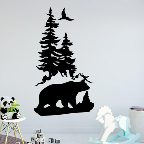 Luxuriant Bear Vinyl Decals Wall Stickers For Baby Kids Rooms Decor Sticker Mural 58x104cm
