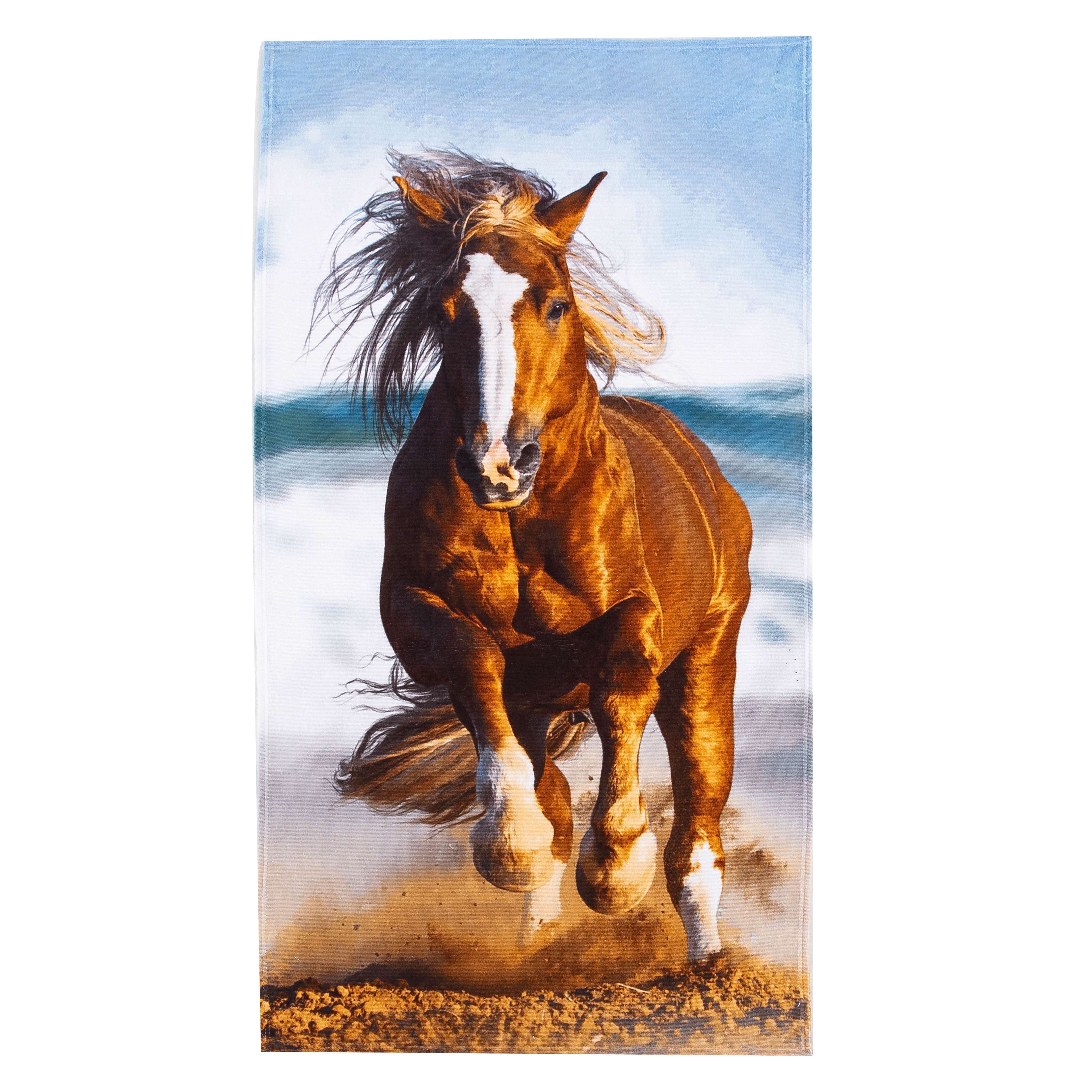 Luxuriant Running Horse1 30in x 60in Beach Towel