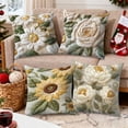 thumbnail image 1 of LuxuriantThrow Pillow Cover, Cute 2D Printed Embroidery Style Decorative Pillowcase, Soft Cushion Cover for Sofa, Bedroom and Living Room Home Easter Decoration (No Insert Included), 18*18in, A, 1 of 7