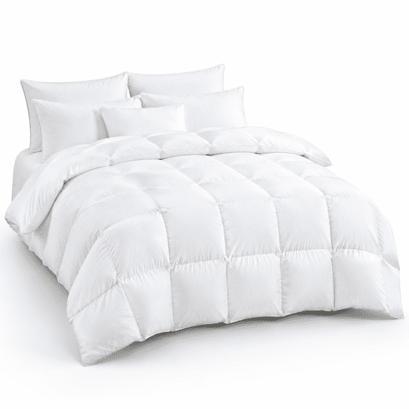 Luxurioall-season Goose Down Fiberforter Size Duvetert White Solid ...