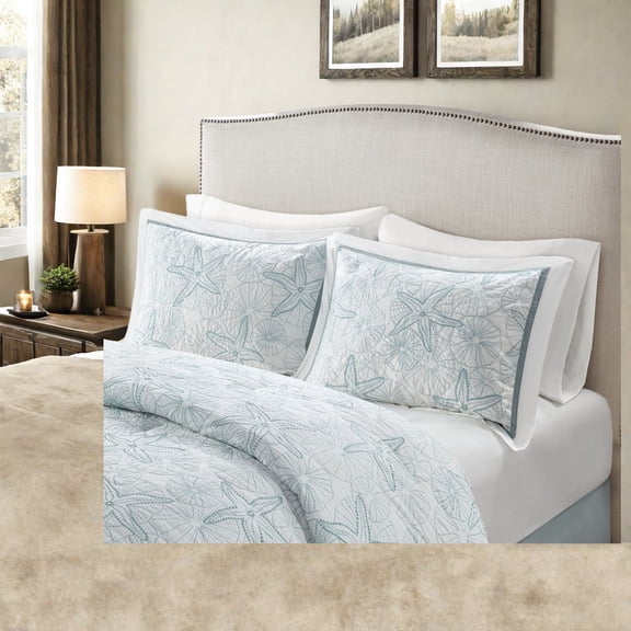 Luxurious 100% Cotton Bedding Sets Queen Size with Coastal Embroidery Perfect for Home Comfort